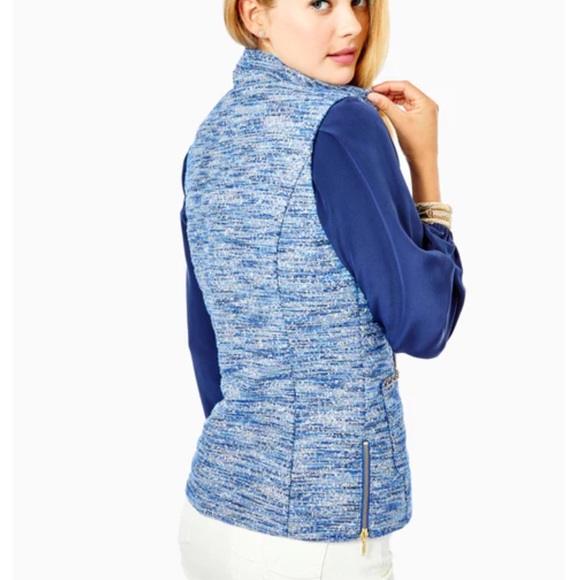 NWT Lilly Pulitzer Noella Vest Blue Thistle Resort Boucle size large org. 278.00 - Picture 9 of 11